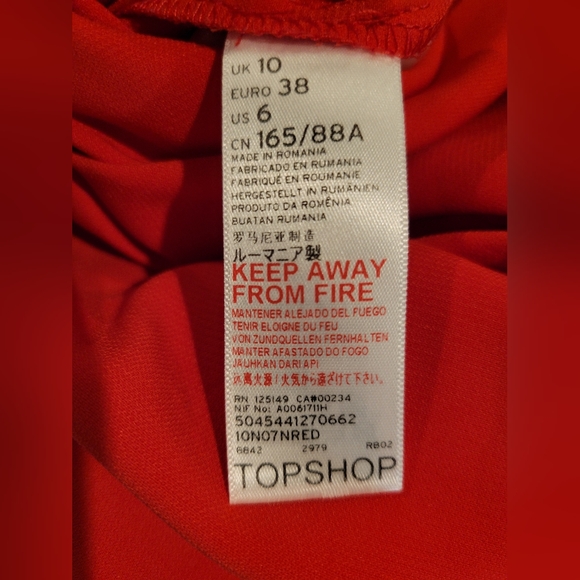 Top Shop Dress Red size 6 - Picture 5 of 6